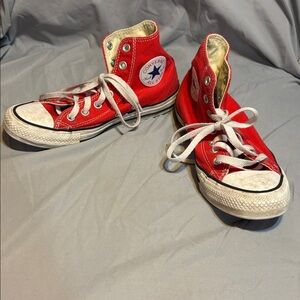 Converse Chuck Taylor All Star High Top Orange Canvas Sneakers Woman Size 6
